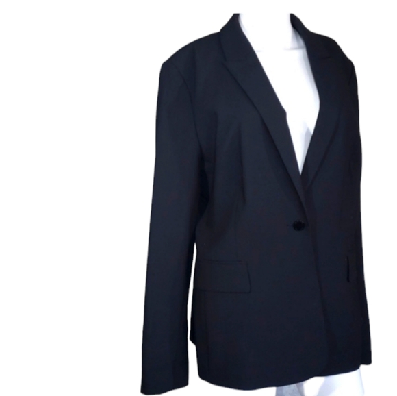 Calvin Klein Black Polyester Rayon Spandex Women's Jacket 🧥 Size 14 - Picture 14 of 15